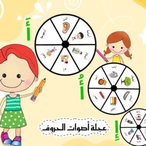 ملف عجلة أصوات الحروف بالفتحة والضمة والكسرة
